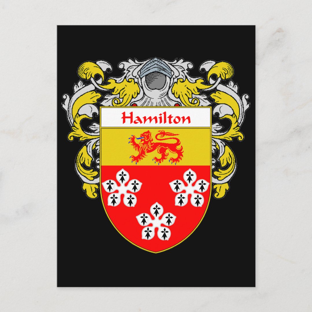 Hamilton Coat Of Arms Mantled Postcard Zazzle