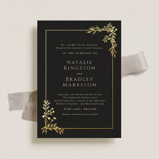 Hamilton Elegant Gold Foil Greenery Wedding Invitation