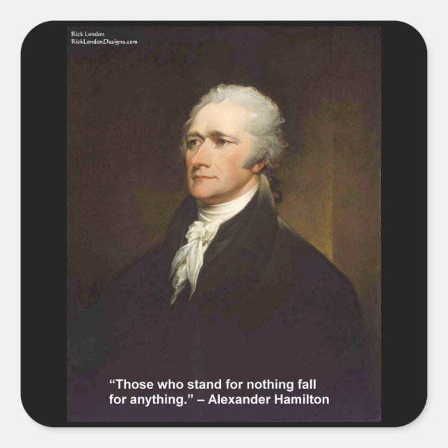 Hamilton Fall For Anything Quote Gift Square Sticker (Front)
