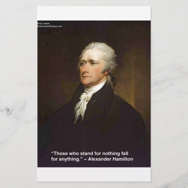 Hamilton Fall For Anything Quote Gift Stationery (Front)