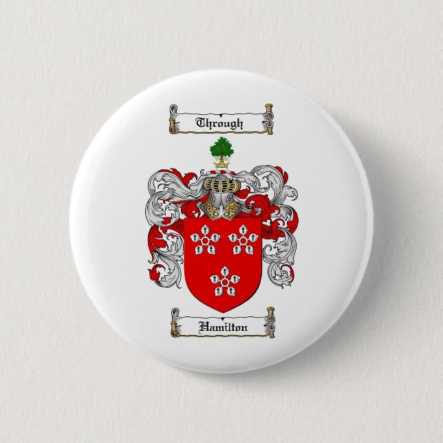 HAMILTON FAMILY CREST -  HAMILTON COAT OF ARMS BUTTON (Front)