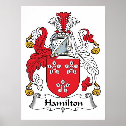 Hamilton Family Crest Poster