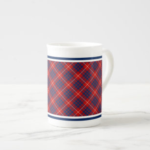 Hamilton Family Tartan Red and Royal Blue Plaid Bone China Mug