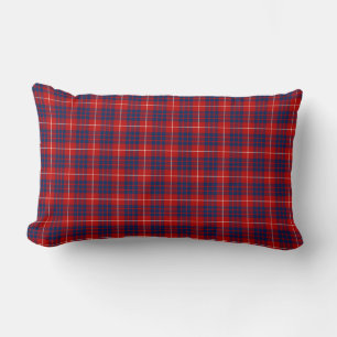 Hamilton Family Tartan Red and Royal Blue Plaid Lumbar Pillow