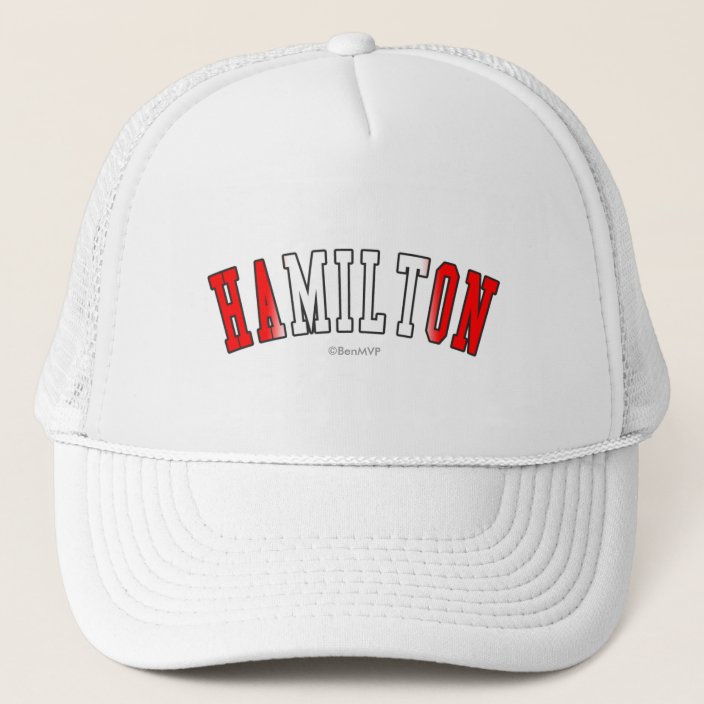 Hamilton in Canada National Flag Colors Hat