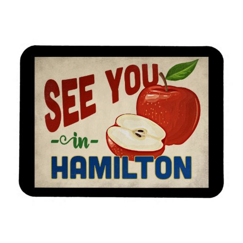 Hamilton Ohio Apple _ Vintage Travel Magnet
