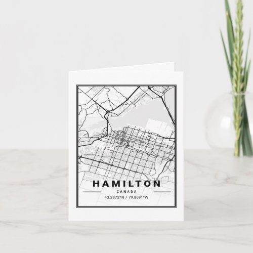Hamilton Ontario Canada  Travel City Map Card