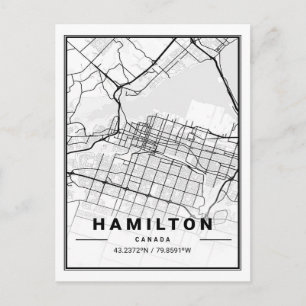 Hamilton Ontario Canada Travel City Map Poster Postcard
