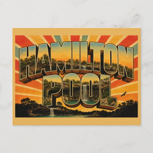 Hamilton Pool TX Grotto Waterfall Limestone Art Postcard