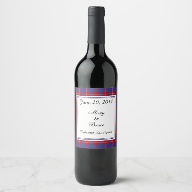 Hamilton Scottish Wedding Wine Label (Front)