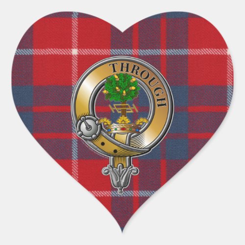 Hamilton Tartan  Badge Heart Sticker