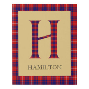 Hamilton Tartan Monogram H Faux Canvas Print
