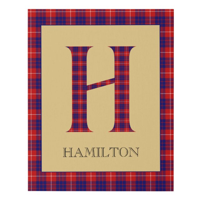 Hamilton Tartan Monogram H  Faux Canvas Print (Front)