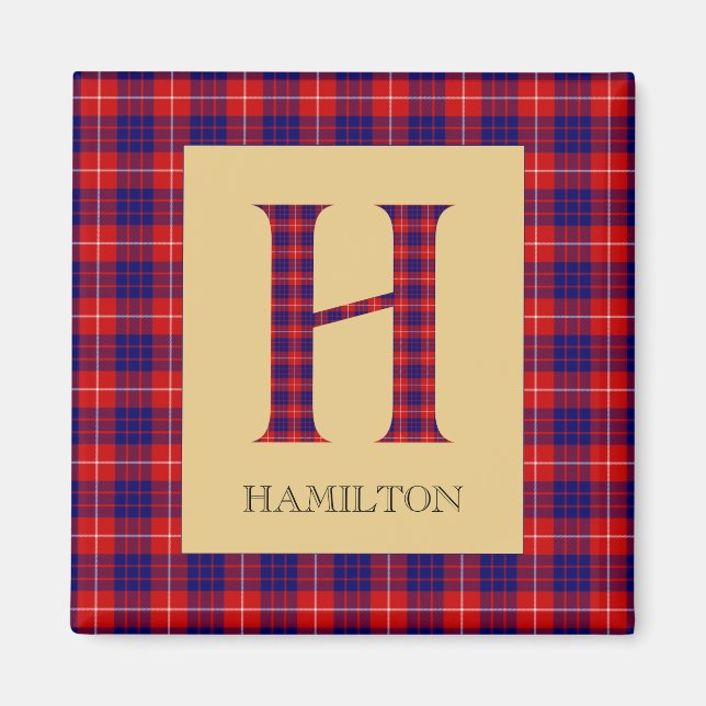 Hamilton Tartan Monogram H  Keychain Magnet (Front)