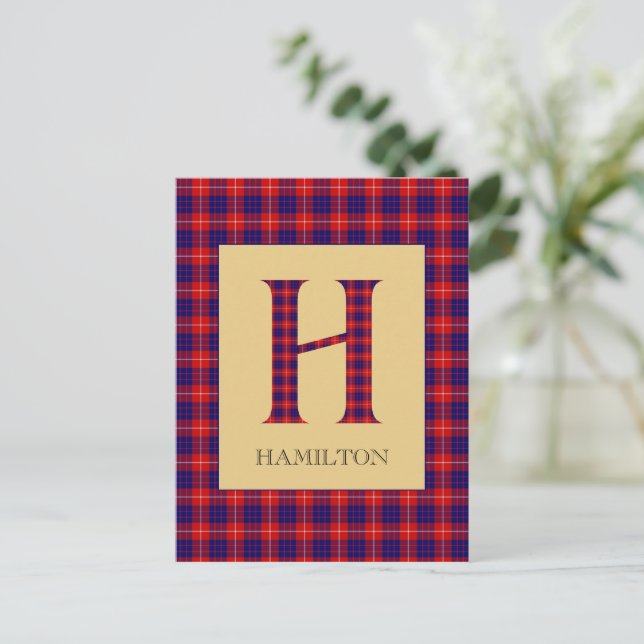 Hamilton Tartan Monogram H  Postcard (Standing Front)