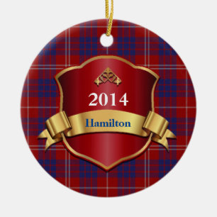 Hamilton Tartan Plaid Custom ornament