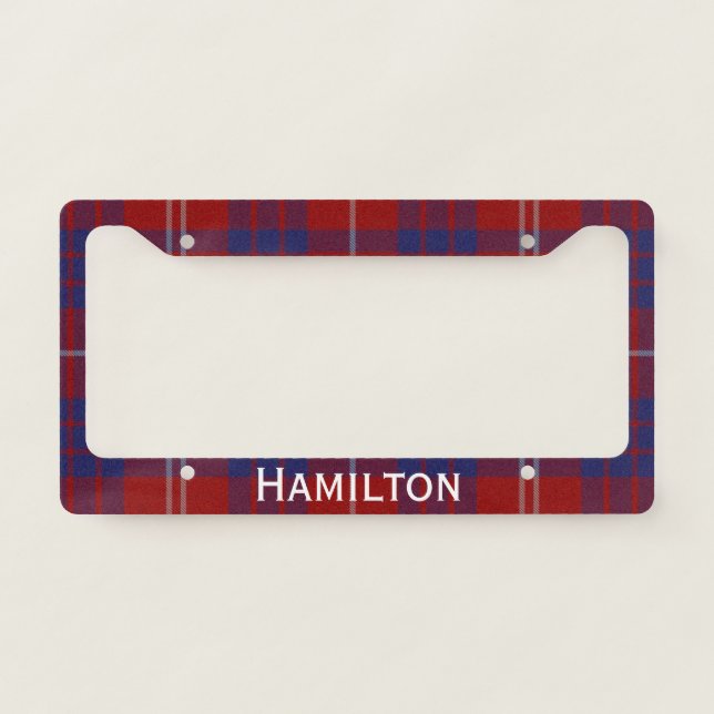 Hamilton Tartan Plaid License Plate Frame (Front)