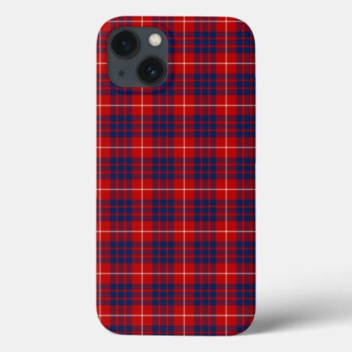 Hamilton Tartan Red and Royal Blue Plaid iPhone 13 Case