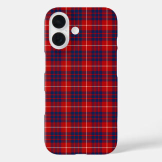Hamilton Tartan Red and Royal Blue Plaid iPhone 16 Case