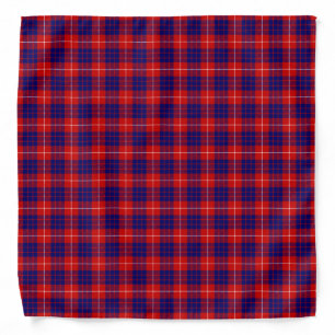 Hamilton tartan red blue purple plaid bandana