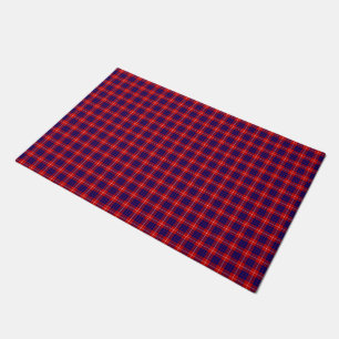 Hamilton tartan red blue purple plaid doormat