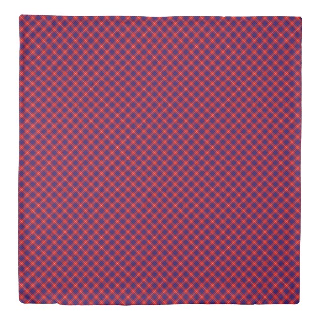 Hamilton tartan red blue purple plaid duvet cover (Front)