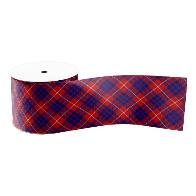 Hamilton tartan red blue purple plaid grosgrain ribbon (Spool)