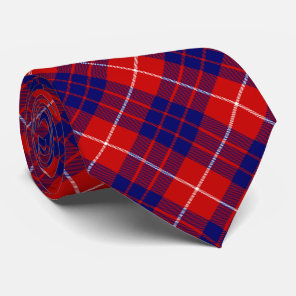Hamilton tartan red blue purple plaid neck tie