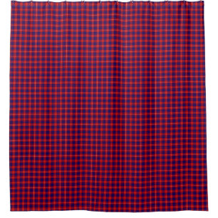 Hamilton tartan red blue purple plaid shower curtain