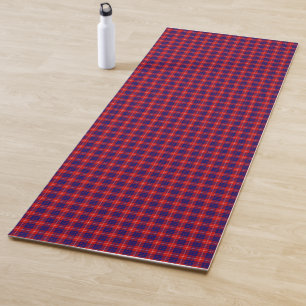 Hamilton tartan red blue purple plaid yoga mat