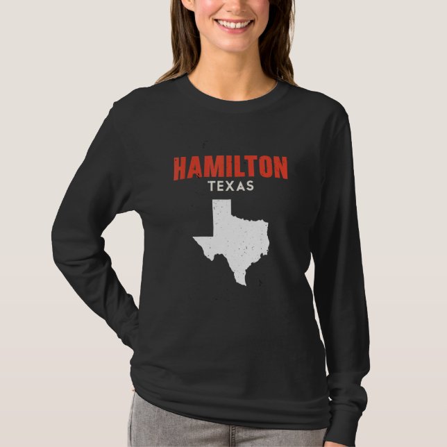 Hamilton Texas USA State America Travel Texas T-Shirt (Front)