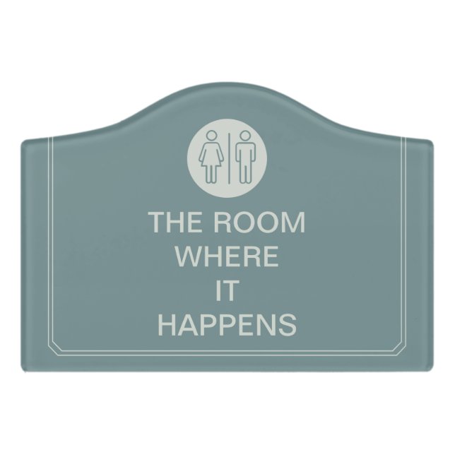Hamilton the Musical - Funny Bathroom  Door Sign (Small Crest Front)