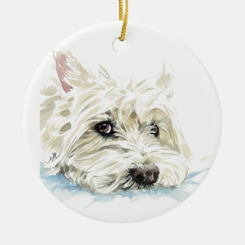 Hamish the West Highland White Terrier Ceramic Ornament