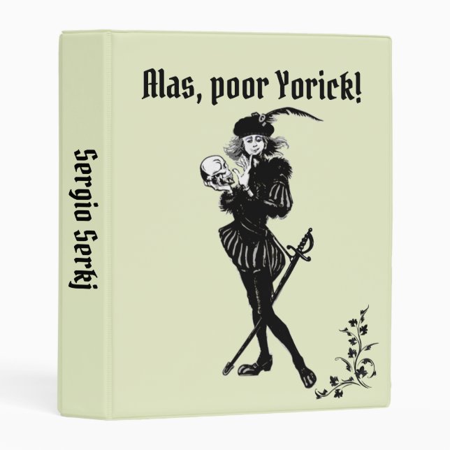 Hamlet Alas Poor Yorick! Personal Mini Binder (Front/Spine)