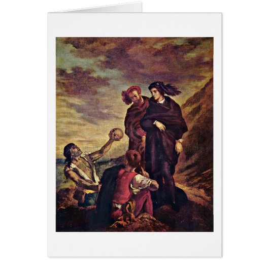 Hamlet And Horatio By Eugene Delacroix Cards (Front)