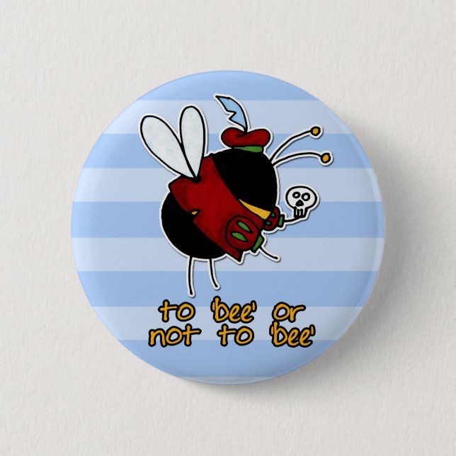 hamlet bee pinback button (Front)