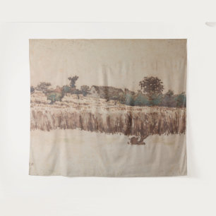 Hamlet in a Wheat Field Jean-Francois Millet Tapestry