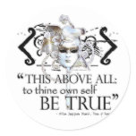 Hamlet "... own self be true ..." Quote Classic Round Sticker