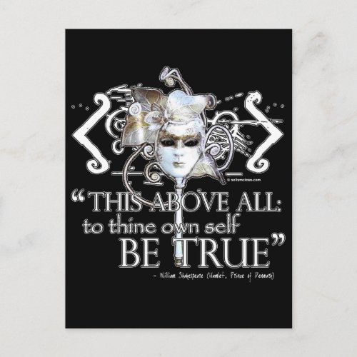 Hamlet  own self be true  Quote Customize Postcard