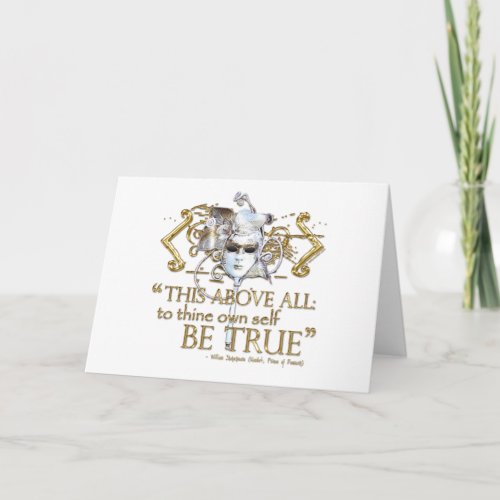 Hamlet own self be true Quote Gold Version Card