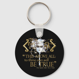 Hamlet "own self be true" Quote (Gold Version) Keychain