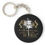 Hamlet "own self be true" Quote (Gold Version) Keychain