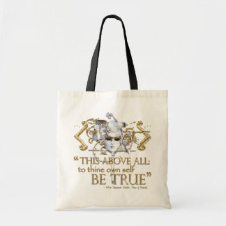 Hamlet "own self be true" Quote (Gold Version) Tote Bag