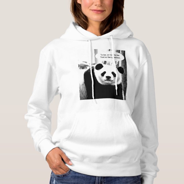 Hamlet Quote Panda Bear Elegant Womens Modern Hoodie (Front)