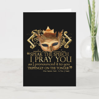 Hamlet "speak the speech ..." Quote (Gold Version) Card