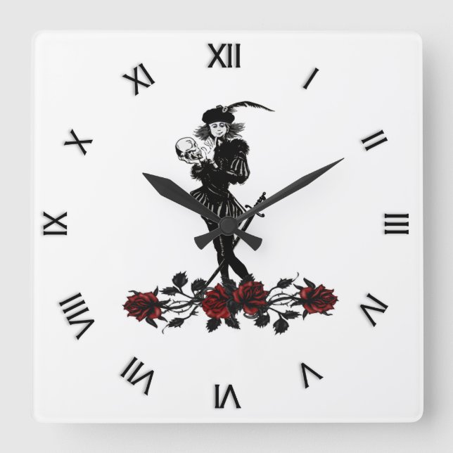 Hamlet   square wall clock (Front)