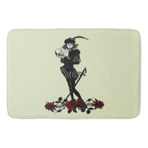 Hamlet The Bard Green Bath Mat