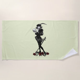 Hamlet The Bard Lime Green  Beach Towel