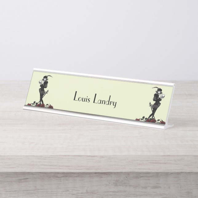 Hamlet The Bard Lime Green  Desk Name Plate (Front)