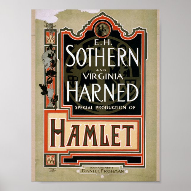 Hamlet Vintage Theater Poster (Front)